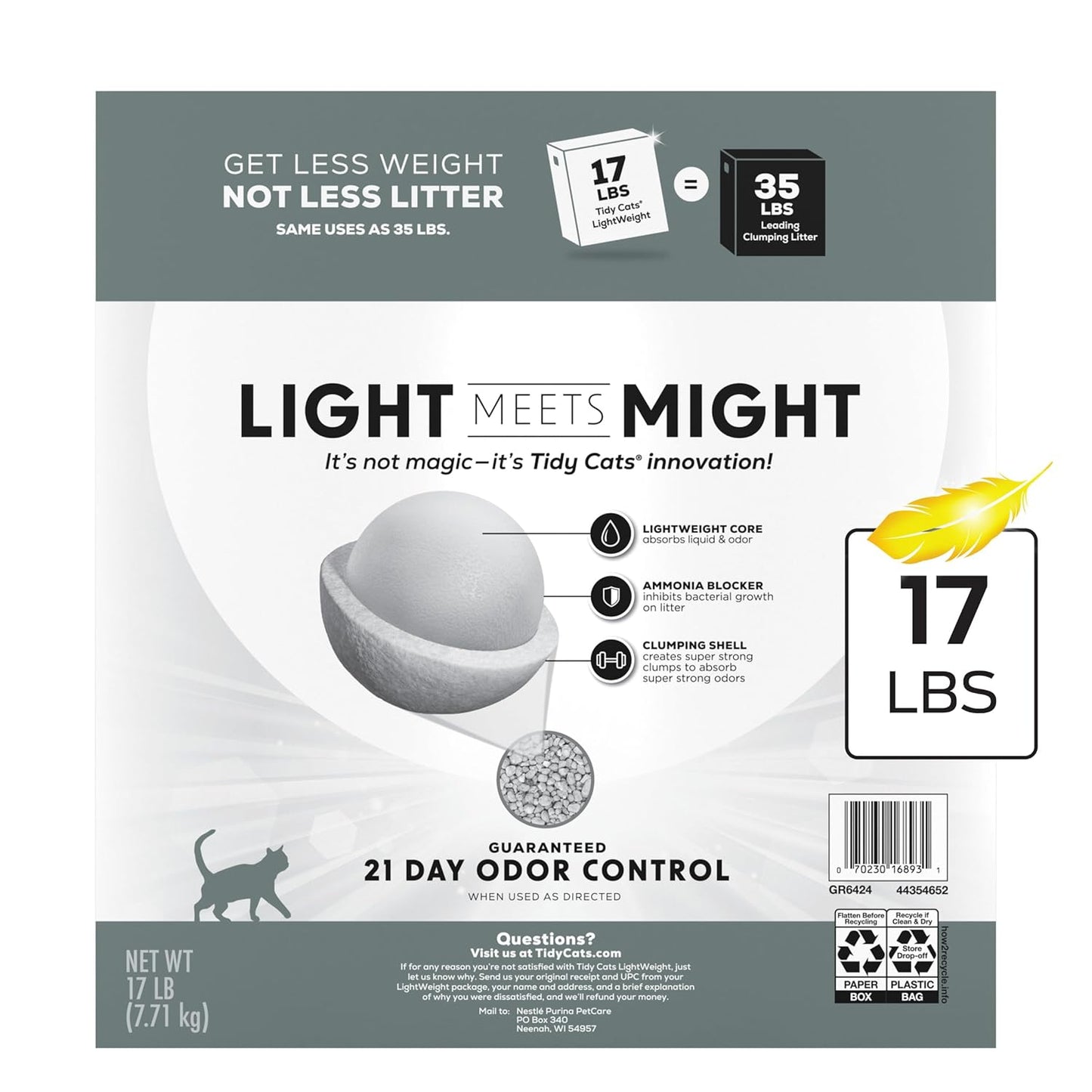 Lightweight 4-In-1 Strength Clumping Cat Litter