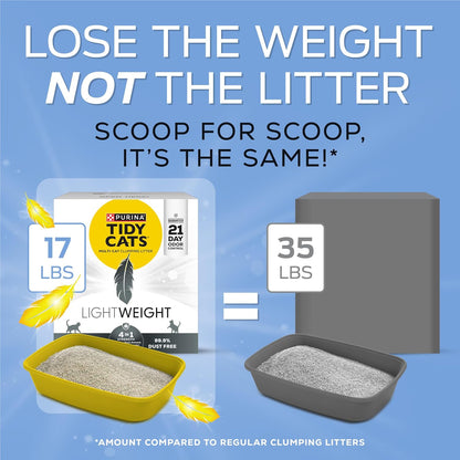 Lightweight 4-In-1 Strength Clumping Cat Litter